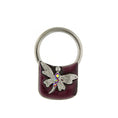 Load image into Gallery viewer, AB Crystal Butterfly Enamel Square Key Ring