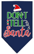 Load image into Gallery viewer, Christmas Pet and Dog Bandana Screen Printed, "Don't Tell Santa"