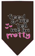 Load image into Gallery viewer, Pet and Dog Bandana Screen Printed, "Feed Me & Tell Me I'm Pretty"