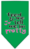 Load image into Gallery viewer, Pet and Dog Bandana Screen Printed, "Feed Me & Tell Me I'm Pretty"