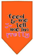Load image into Gallery viewer, Pet and Dog Bandana Screen Printed, "Feed Me & Tell Me I'm Pretty"