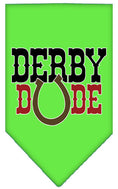 Load image into Gallery viewer, Pet and Dog Bandana Screen Printed, "Derby Dude"