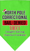 Load image into Gallery viewer, Christmas Pet and Dog Bandana Screen Printed, "North Pole Correctional"