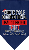 Load image into Gallery viewer, Christmas Pet and Dog Bandana Screen Printed, "North Pole Correctional"