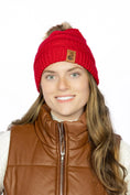 Load image into Gallery viewer, Scarlet Ribbed Beanie with Pom - Southlake Paws