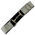 Load image into Gallery viewer, Royal Silver Elastic Equestrian Belt by Southlake Paws featuring a sleek silver design with metal buckles and elastic materia