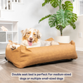 Load image into Gallery viewer, PupProtector™ Faux Leather Memory Foam Dog Car Bed - Camel