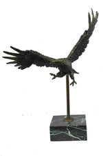 Flying High American Eagle Bronze Sculpture by Milo Bird Art Deco Statue Decor