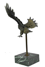 Flying High American Eagle Bronze Sculpture by Milo Bird Art Deco Statue Decor