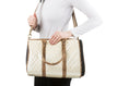 Load image into Gallery viewer, Duffel Ivory Quilted Luxe Snake Trim