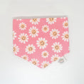 Load image into Gallery viewer, Spring Smiling Daisies Bandana by Southlake Paws featuring a pink background with smiling daisies pattern.