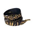 Load image into Gallery viewer, Black & Gold Zebra Print Italian Leather Collar & Leash Set