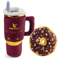 Load image into Gallery viewer, Snuggly Cup Holiday Red & Puppermint Donut | Christmas Dog Toys