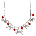 Load image into Gallery viewer, Multi Beaded Dog Charm Necklace 16" + 3" Extender