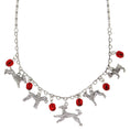 Load image into Gallery viewer, Multi Beaded Dog Charm Necklace 16" + 3" Extender