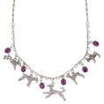 Load image into Gallery viewer, Multi Beaded Dog Charm Necklace 16" + 3" Extender