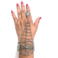 Load image into Gallery viewer, Web Cuff Bracelet & Link Chain Crystal Spider Ring Size 7