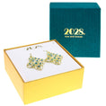 Load image into Gallery viewer, Butterfly & Cross Aqua Crystal Filigree Flower Drop Earrings