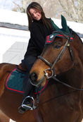 Load image into Gallery viewer, Jump Saddle Pad | Green- Brown & Red