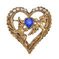 Load image into Gallery viewer, Crystal Heart Love Birds Pin