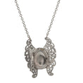 Load image into Gallery viewer, Vintage Style Butterfly Double Photo Locket Necklace 28"