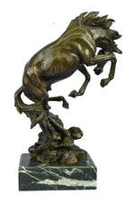 Large Art Deco Hot Cast Collectible Arabian Racing Horse Bronze Sculpture Figure