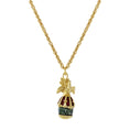 Load image into Gallery viewer, Gold Dove Blue & Red Egg Pendant Necklace 24"
