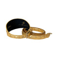 Load image into Gallery viewer, Glam Gold Embossed Studded Italian Leather 3” Wide Style Collar & Leash Set