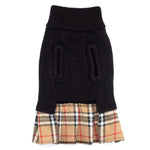 Plaid Layered-Look Two-fer Pet Pullover Turtleneck Sweater Dress
