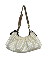 Gigi Sling - Ivory Quilted w/ Snake Trim