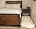 Load image into Gallery viewer, PupRug™ Runner Faux Fur Memory Foam Dog Bed - Curve White with Brown Accents