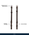 Load image into Gallery viewer, ExionPro Bridle Cheek Pieces With Hook Fastening - White Stitching - Southlake Paws