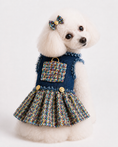 Load image into Gallery viewer, Denim and Tweed Couture Dress