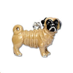 Parisian Pet 'Pug' Key Chain for Dogs - Trendy, Durable Caramel with Black & Silver Key Ring, Perfect Pet Accessory for Pug Fans