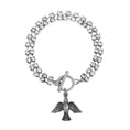 Load image into Gallery viewer, Rhinestone Dove Charm With Crystal Toggle Bracelet