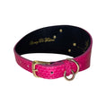 Load image into Gallery viewer, Fuchsia Snake Wide Style Collar With 3 Custom Swarovski Crystal Rivets