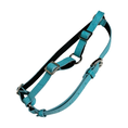 Load image into Gallery viewer, The Tiffany Collection. Gorgeous Turquoise Blue Embossed Croc Italian Leather Harness, With Silver Hardware