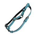 Load image into Gallery viewer, The Tiffany Collection. Gorgeous Turquoise Blue Embossed Croc Italian Leather Harness, With Silver Hardware