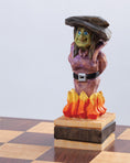 Load image into Gallery viewer, Woodcarving a Halloween Chess Set