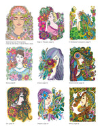 KC Doodle Art Flower Girls Coloring Book