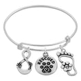 Load image into Gallery viewer, Paw Print Charm Bracelet, Sterling Silver Our Lives Cross Paths Charm Bracelet