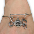 Load image into Gallery viewer, Paw Print Charm Bracelet, Sterling Silver Our Lives Cross Paths Charm Bracelet
