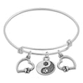 Load image into Gallery viewer, Heart and Paw Print Bracelet, Sterling Paws On My Heart Charm Bracelet