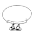 Load image into Gallery viewer, Adjustable Paw Print Bracelet, Sterling Silver Must Be Love Bracelet