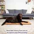 Load image into Gallery viewer, PupProtector™ Faux Leather Memory Foam Dog Car Bed - Camel