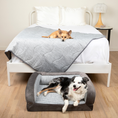 Load image into Gallery viewer, PupChill™ Cooling Bolster Dog Bed + Waterproof Blanket Bundle - Arctic Grey