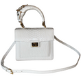 Load image into Gallery viewer, Cosmo Horse Handle Handbag In Iridescent White Python