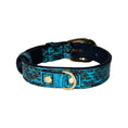 Load image into Gallery viewer, XS/S 7-14 Turquoise & Black Custom Snake Collar/Custom Gold Oval Italian Hardware by Allysa Payne Beverly Hills