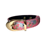 XS/S 7-14 Bubblegum Pink/Gold/Silver Art Deco Custom Snake Collar/Custom Gold Italian Hardware