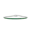 Load image into Gallery viewer, OLIVE & CHAIN Emerald Tennis Bracelet - White Gold